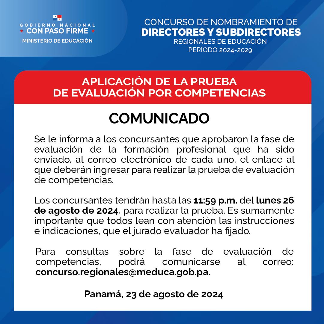 comunicado aplicacion de fase de evaluacion