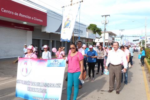 Caminata de las Cintas Rosada y Celeste en Herrera